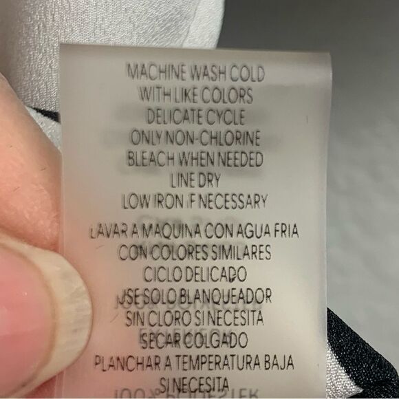 Calvin Klein White Polka Dot Blouse S - Picture 6 of 6